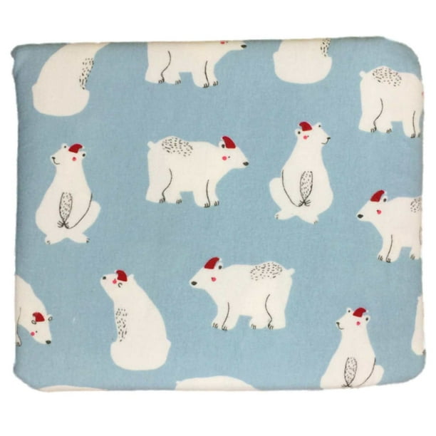 All Cotton Flannel Polar Bear Penguin Deer Christmas Tree on Mint Green Background Bella Lux Christmas Animals Flannel Sheet Set Twin Size